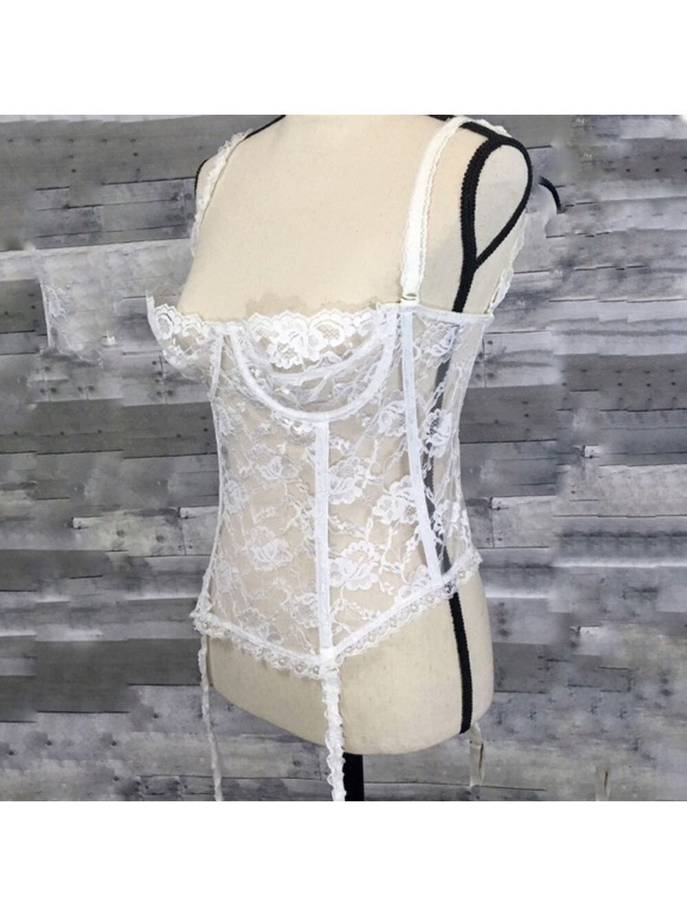 White ruffle & lace corset - Picture 3 of 8